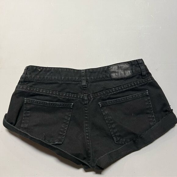 KIDS Made Here Black Jean Rolled Cuff cutoff short shorts 25R - Picture 4 of 4